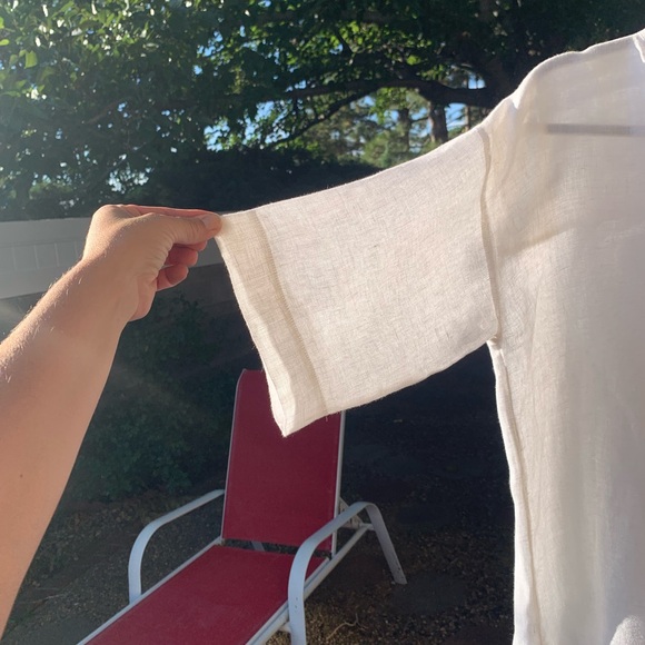 Eileen Fisher 100% organic linen white top tunic size XXS/XS TTP/TP - Picture 4 of 13